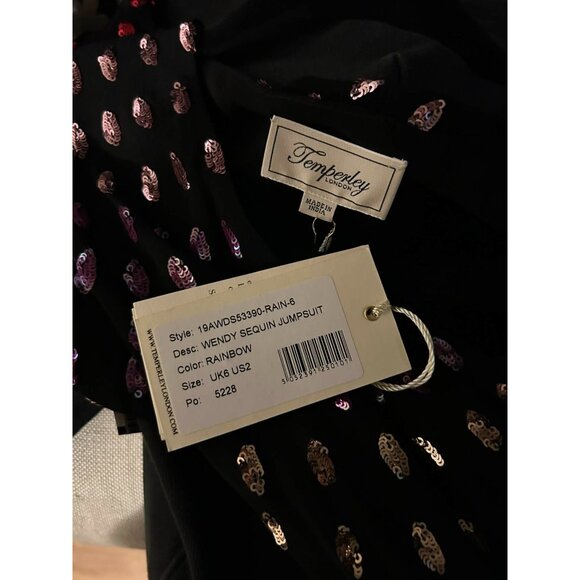 NWT $1720 Temperley London Wendy Sequin Jumpsuit Rainbow Size US 2 - Picture 8 of 8